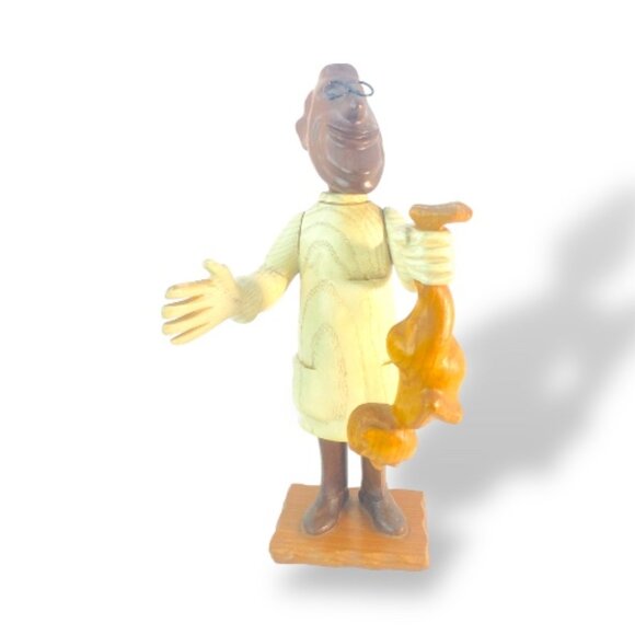 Vintage ROMER Italian Sculpture in Carved Wood12"-Pediatrician with Newborn Baby - Picture 1 of 17